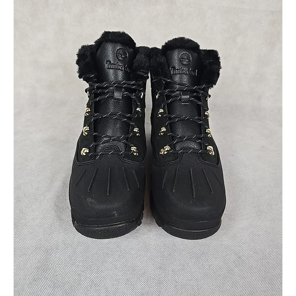 Timberland Euro Hiker‎ Boots Boys Kids Size 7 Shell Toe Blackout Womens 8.5 NEW